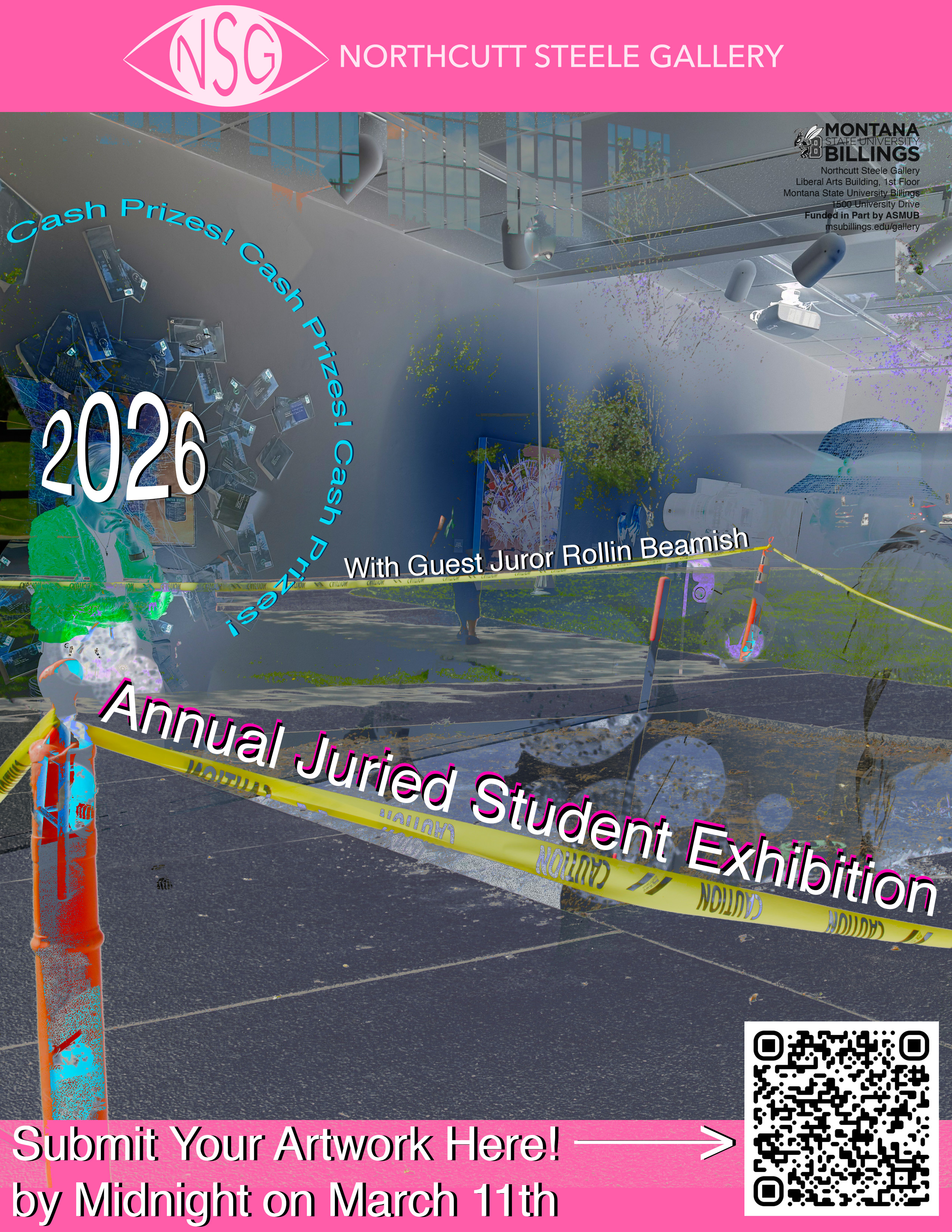 JSE submission poster pink juried student exhibition submission rollin beamish