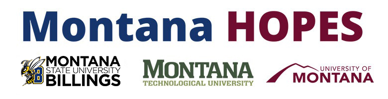 Montana Hopes, MSUB, Montana Tech and University of Montana logos