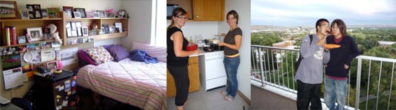 collage of campus living photos
