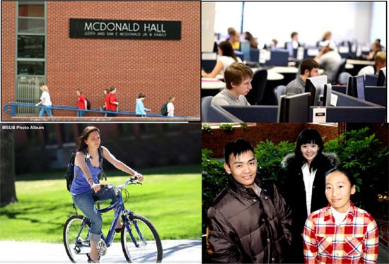 photo collage of students, the MSUB campus