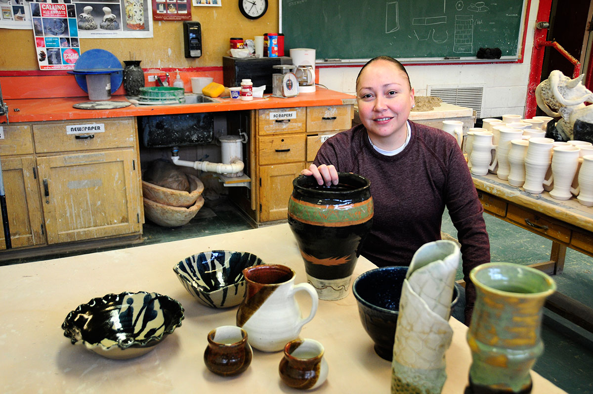 Ivy in pottery class