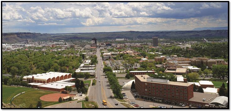 MSU Billings and the City of Billings as seen from the top of the Rimrocks