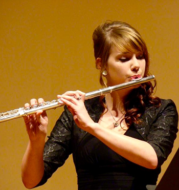 Sarah Hamburg playing her flute