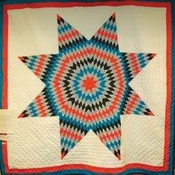 a second photo showing the details of a quilt on display at the MSUB library