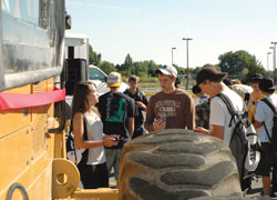 Career Center students look over the new equipment at the COT