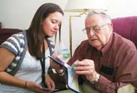 Liz with St. Johns Lutheran Home resident