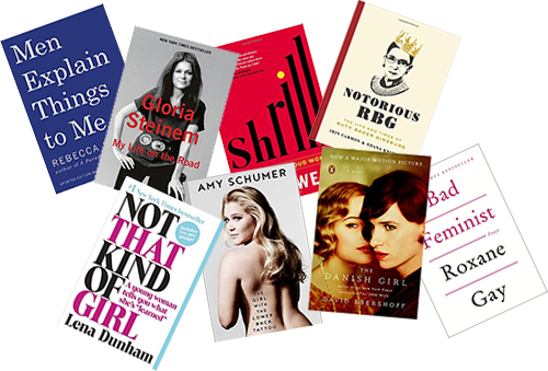 Collage of feminist books