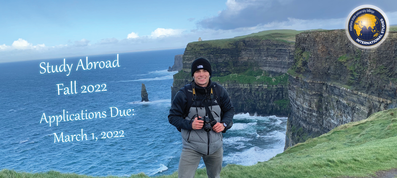 Study Abroad Fall 2022, applications due: March 1, 2022