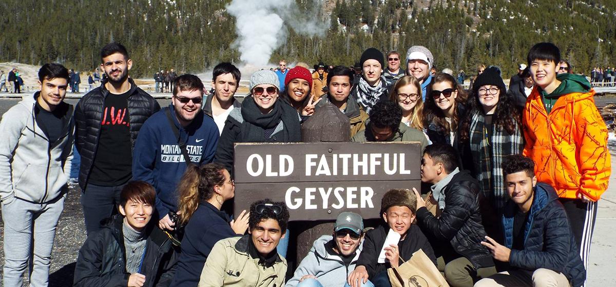 Group of International Students at Yellowstone