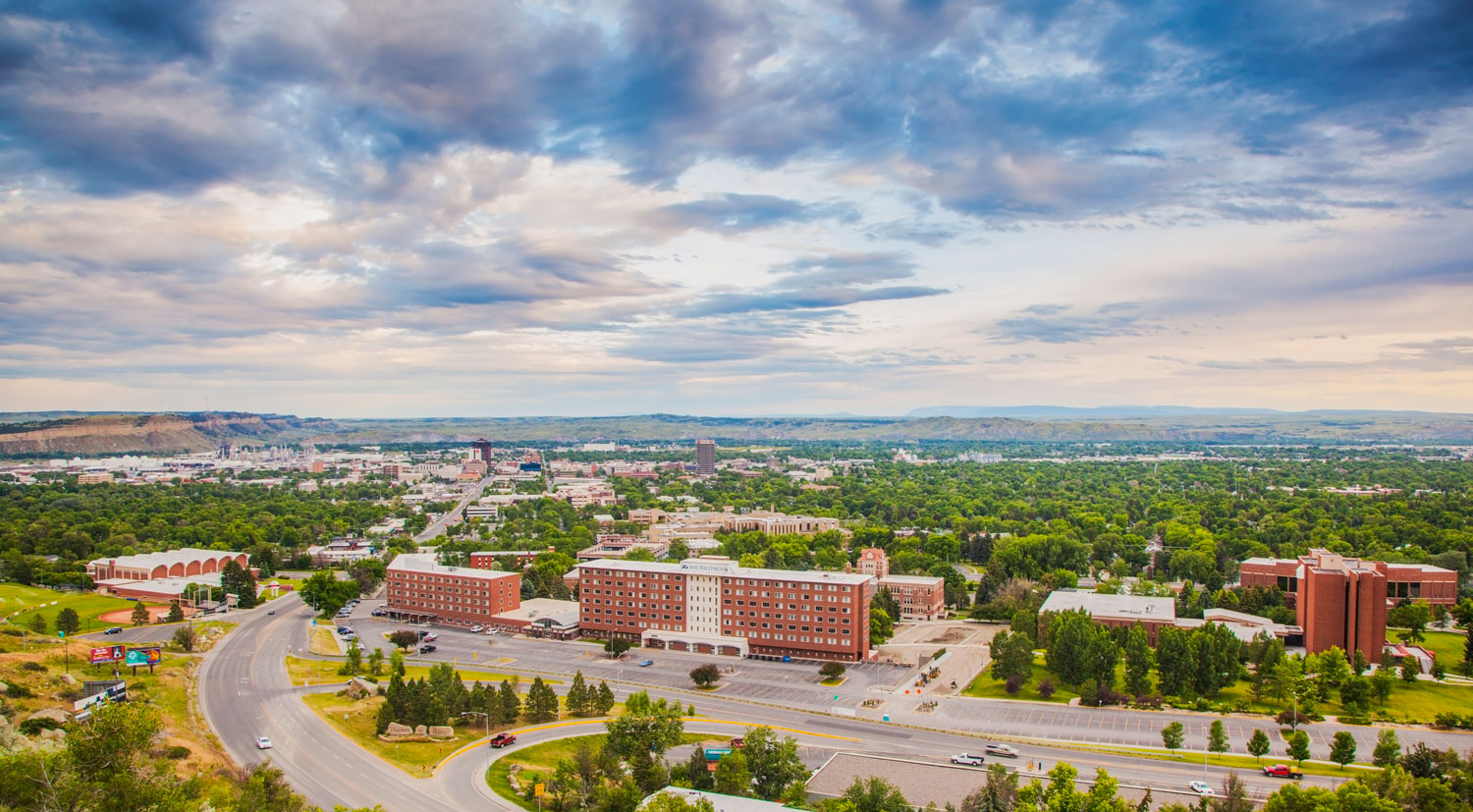 view of MSUB campus and Billings from Rimrocks