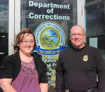 Ashlee at her internship with the Dept. of Corrections