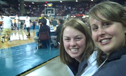 two ATP students at the high school state basketball tournament
