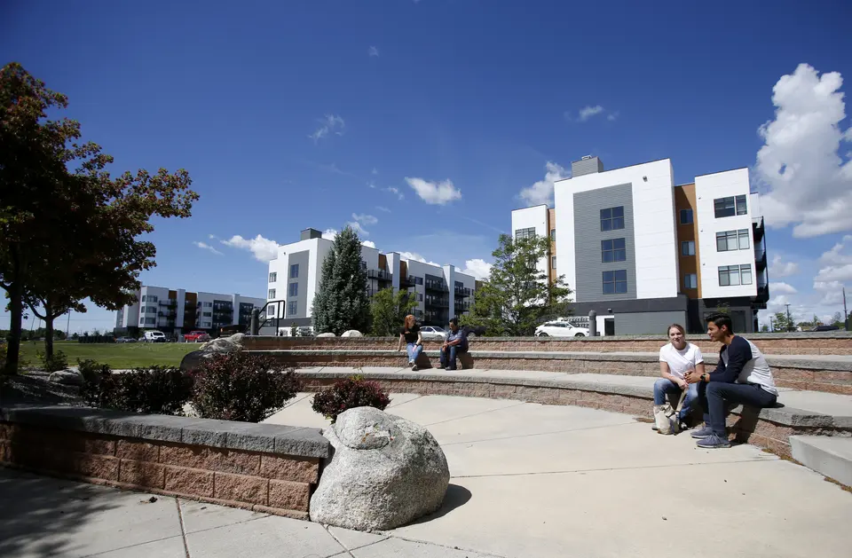 City College students sitting outside