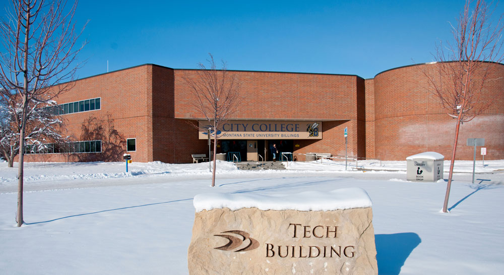 City College Tech building in winter