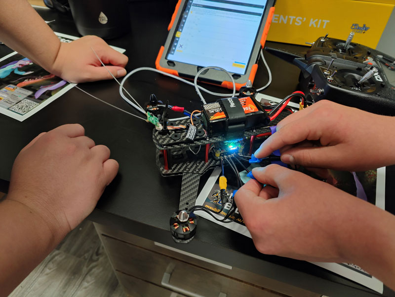Testing a drone with a multimeter