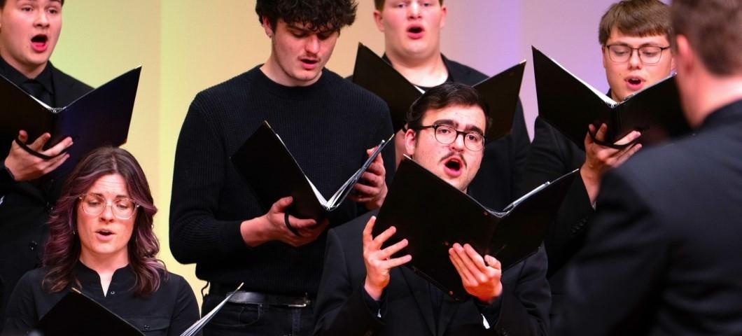 2025 University Chorus Concert with Gage Cook front and center.