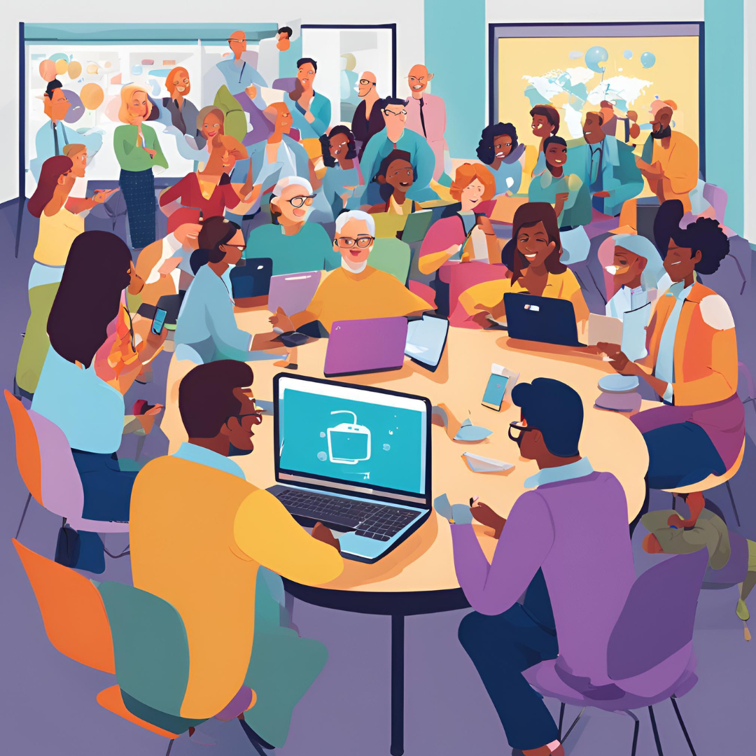 faculty at laptops faculty at laptops