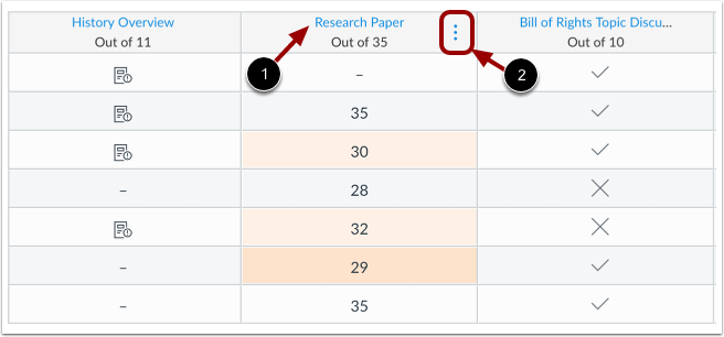 View Assignment Column