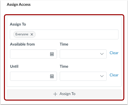 Manage Assignment Settings