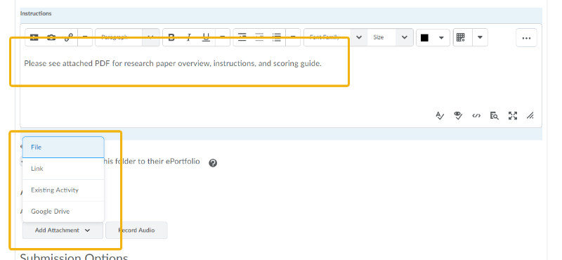 Edit Submission Folder