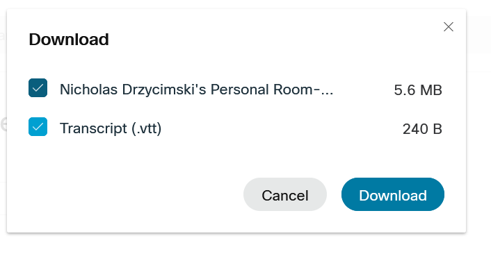 Saving a recorded meeting with captions