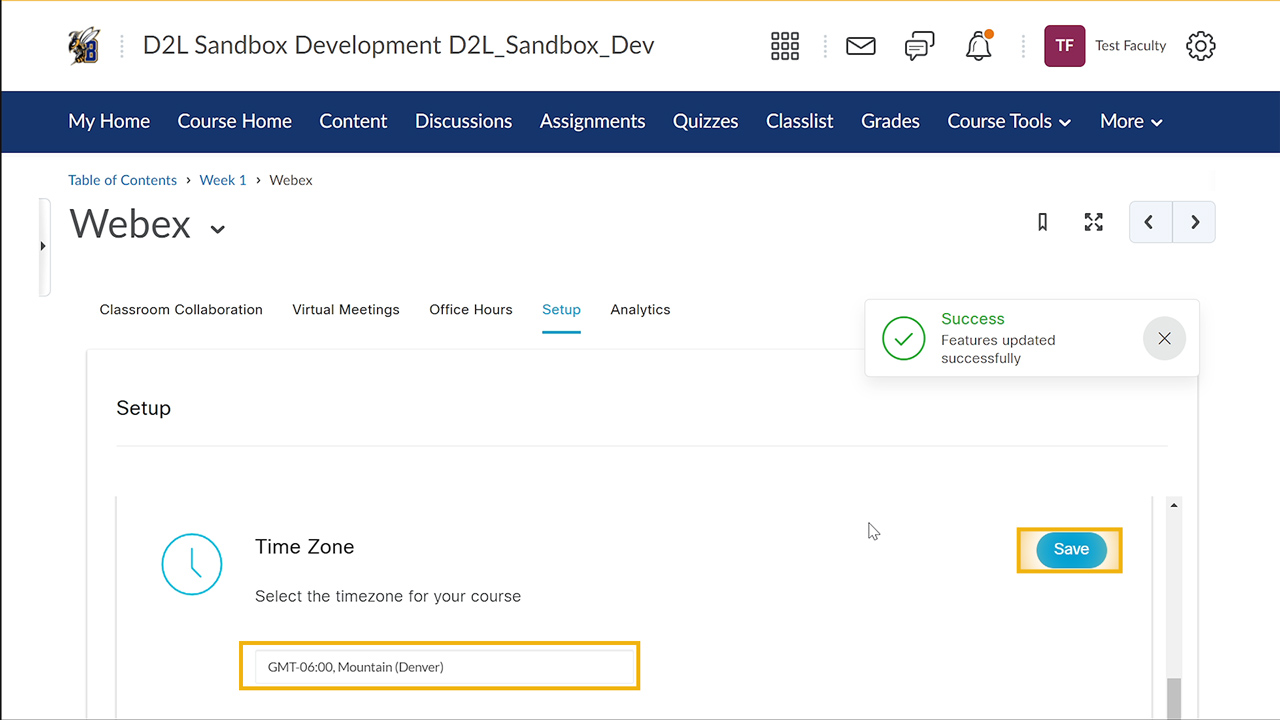 select time zone and apply