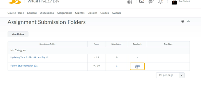 View Assignment Feedback