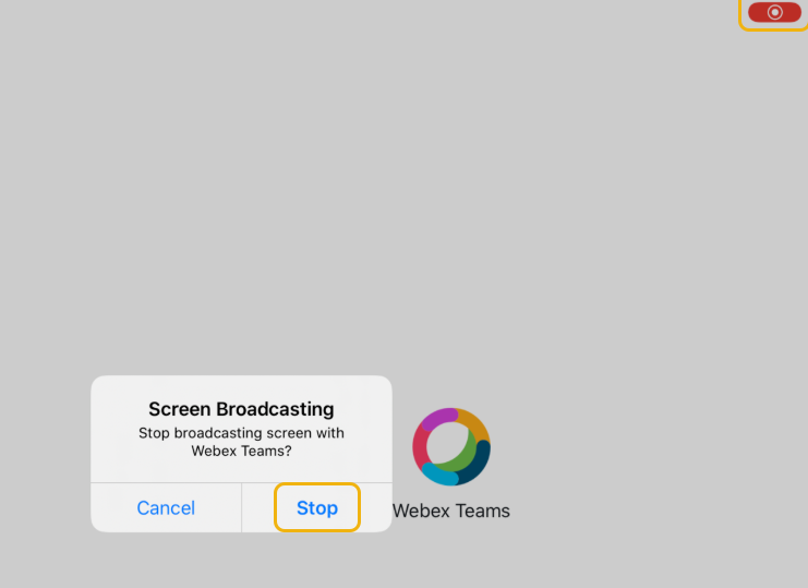 Stop screen broadcasting