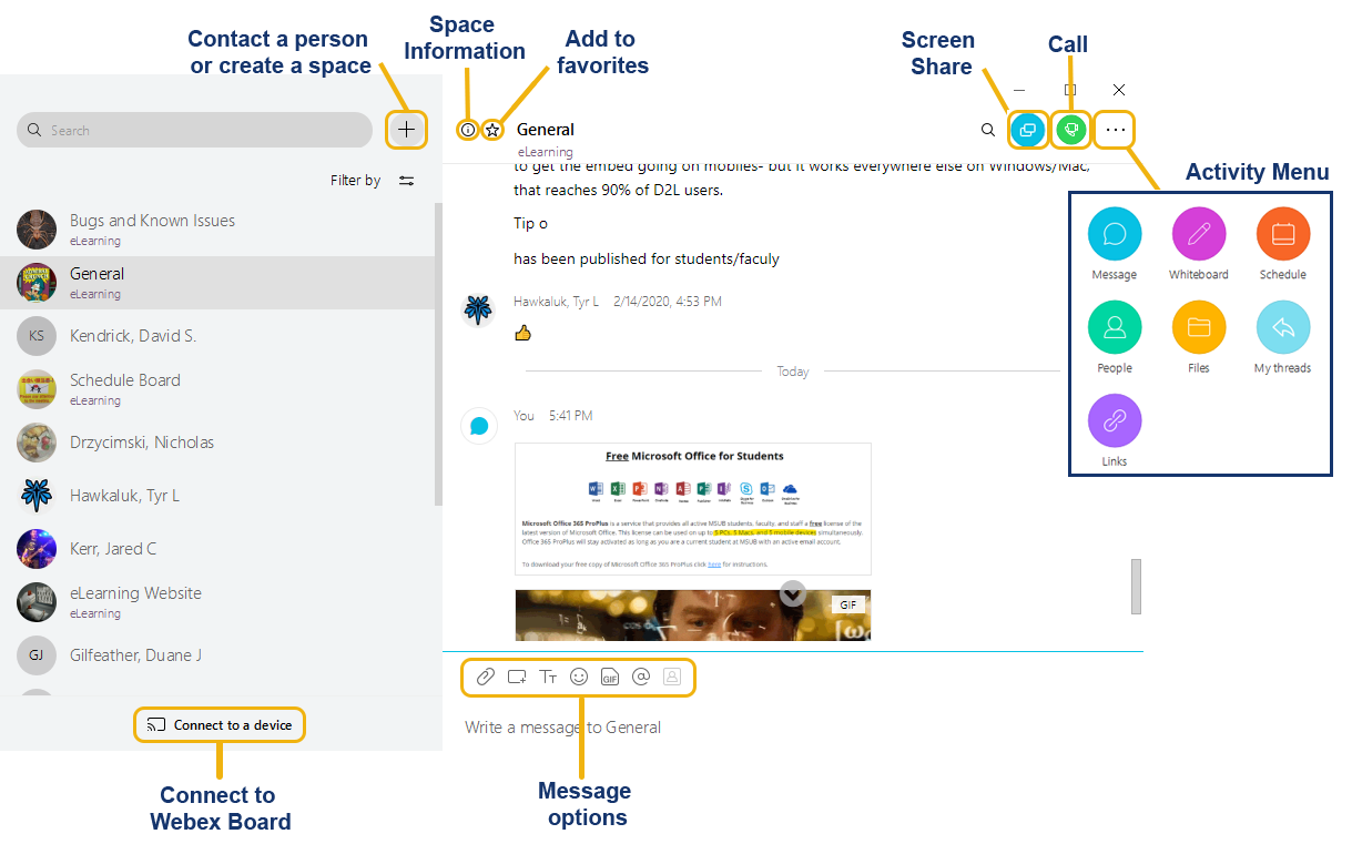 Instant messaging features diagram