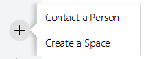 Contact a person or create a space button