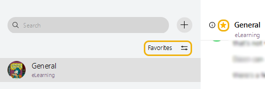 Filter your spaces by favorites