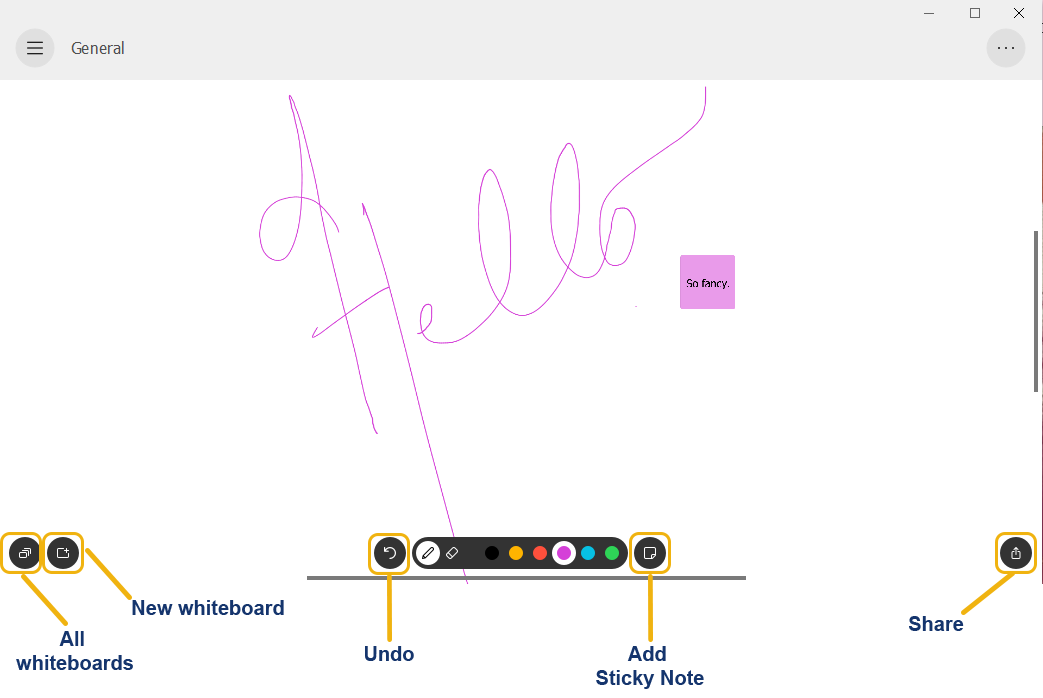 Whiteboard features