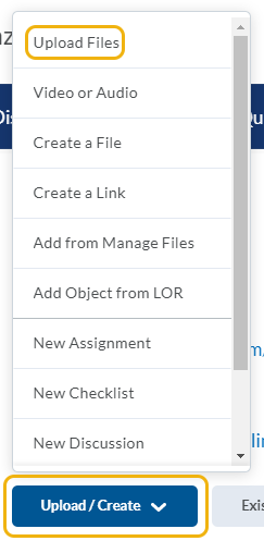 Upload/Create - Content