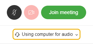 Drop-down menu for audio source
