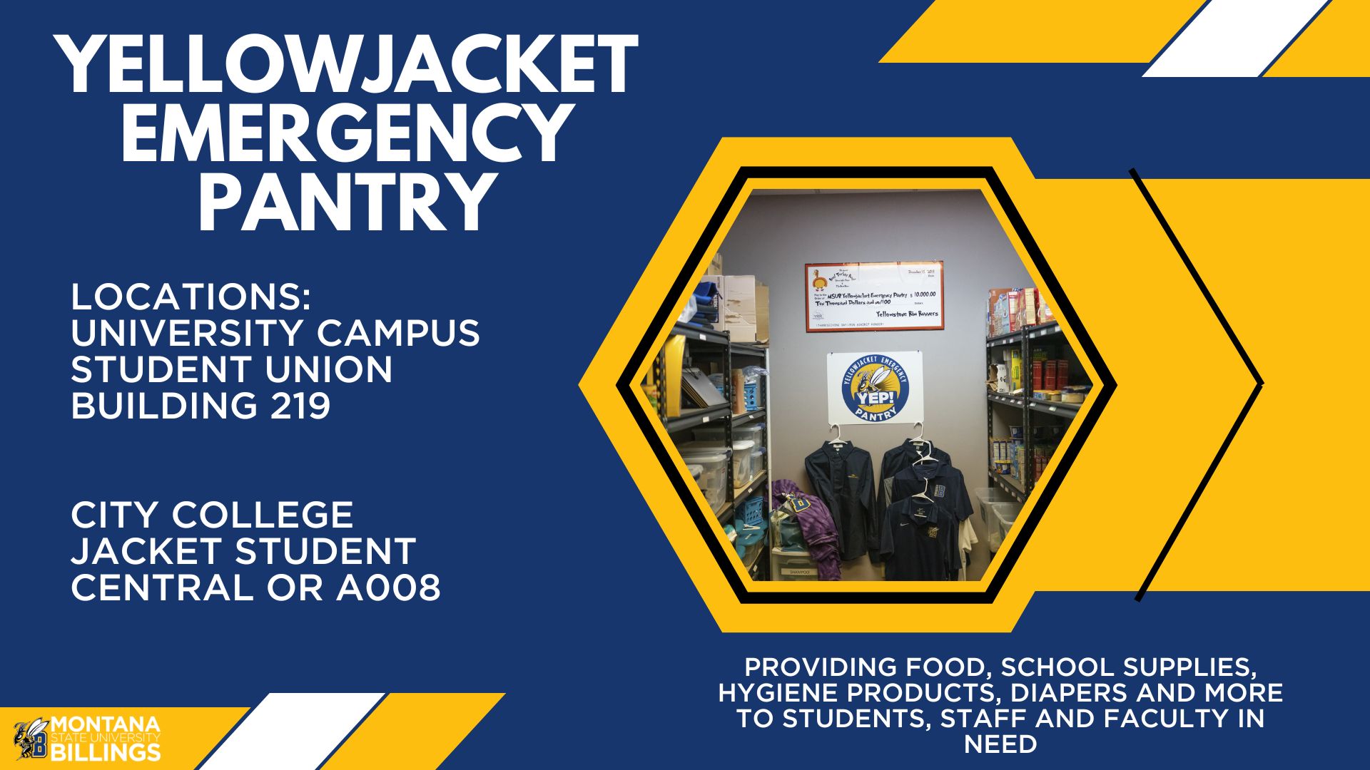 Yellowjacket Emergency Pantry!