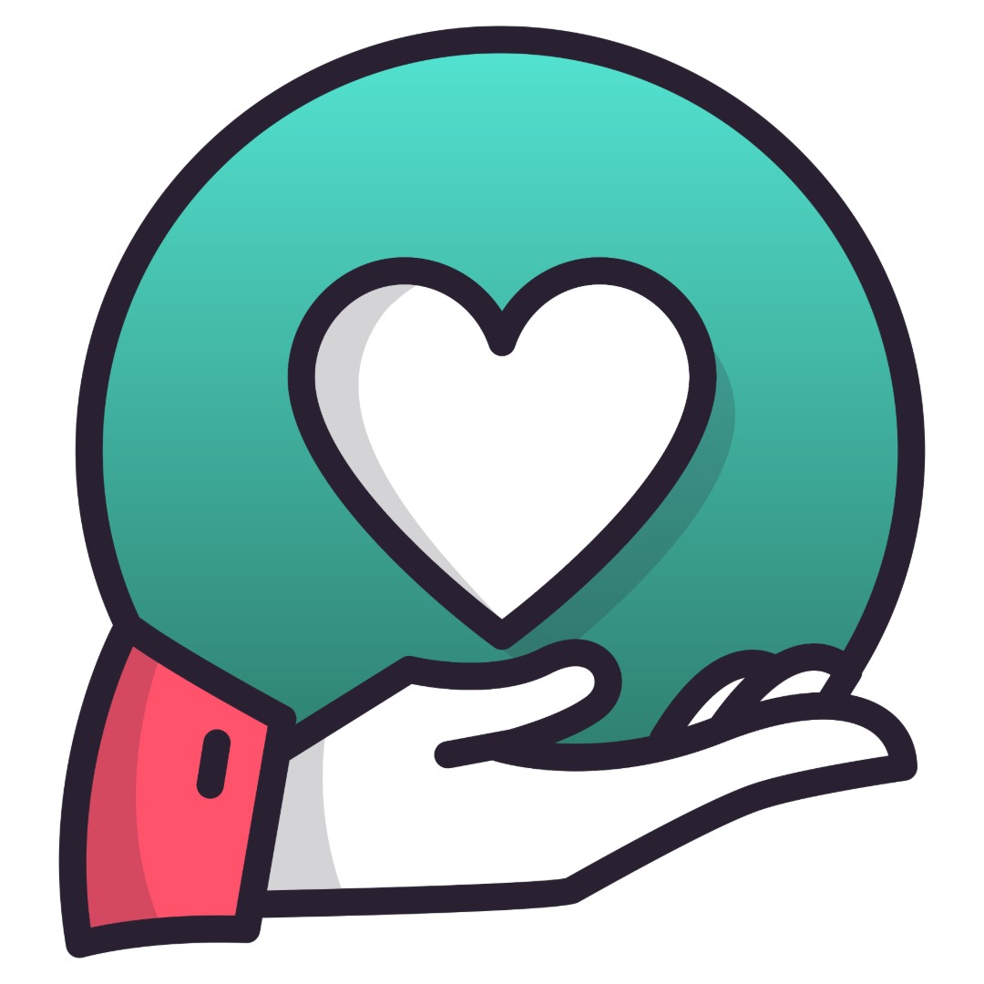 hand holding a heart