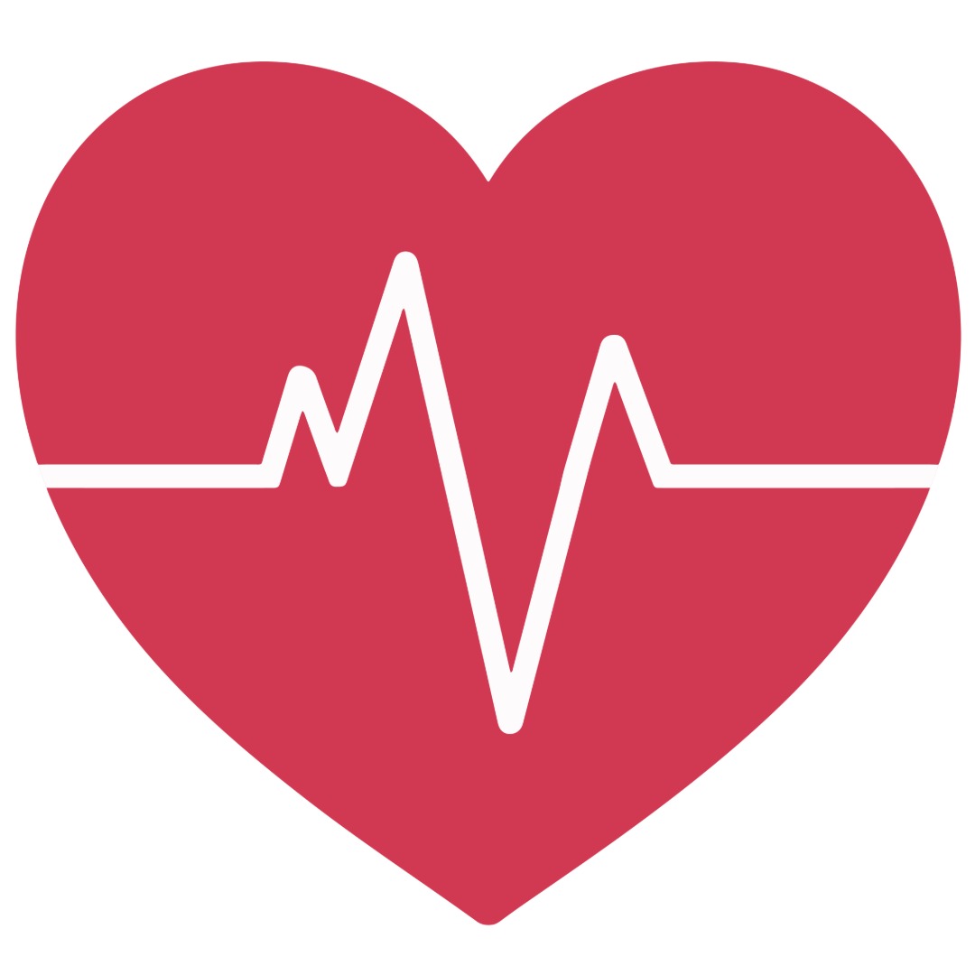 heart with a heart monitor line