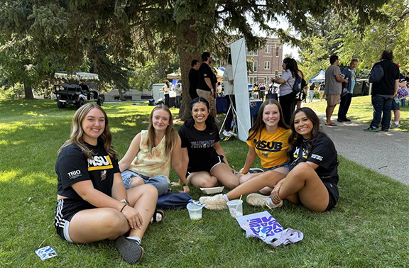 Students Sitting on lawn