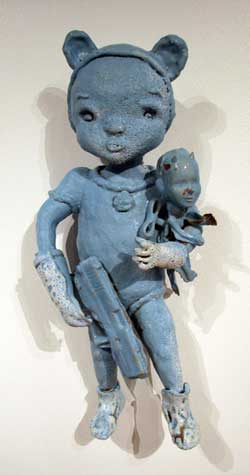 Benjie Heu, My Little Girl, Cone 6 Stoneware with Glaze (wall mounted), 22” x 10” x 8”, 2011