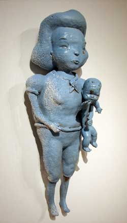 She's a Big Girl, Cone 6 stoneware, glaze, wall mounted