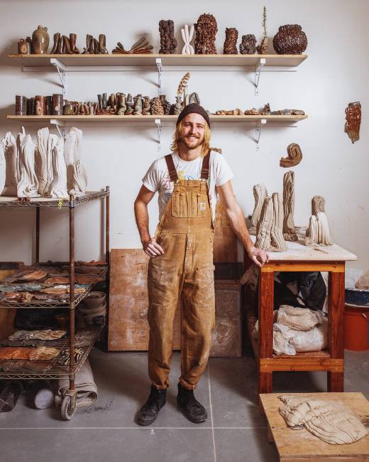 A photo of Grayson in his studio