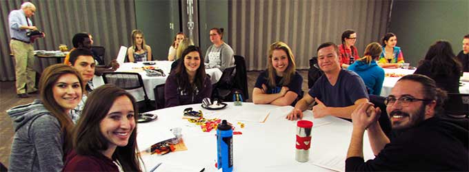 students at spring orientation