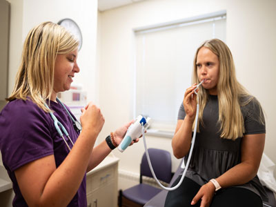 Student with MSUB Nurse