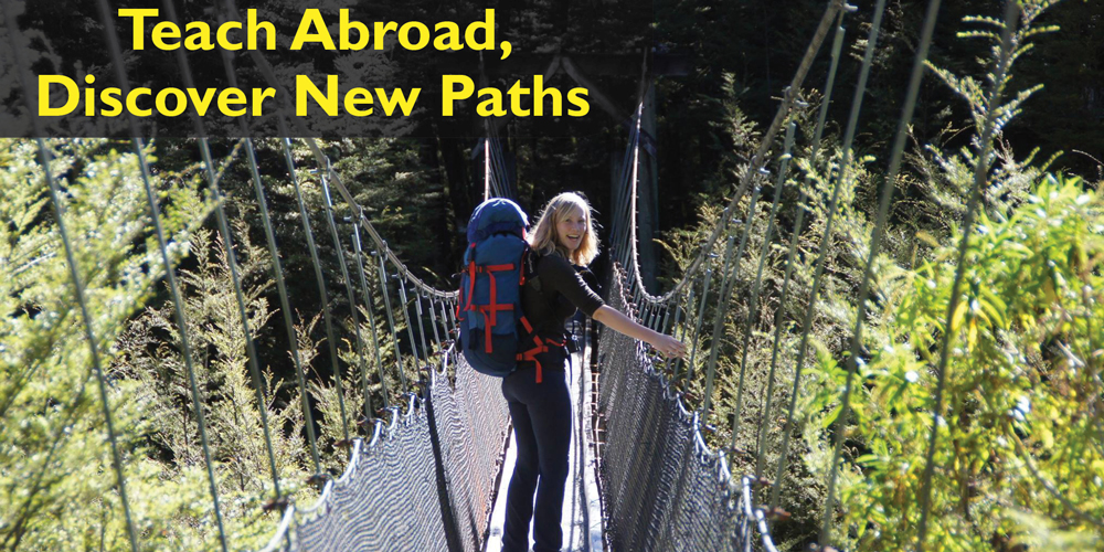 Woman on bridge in New Zealand