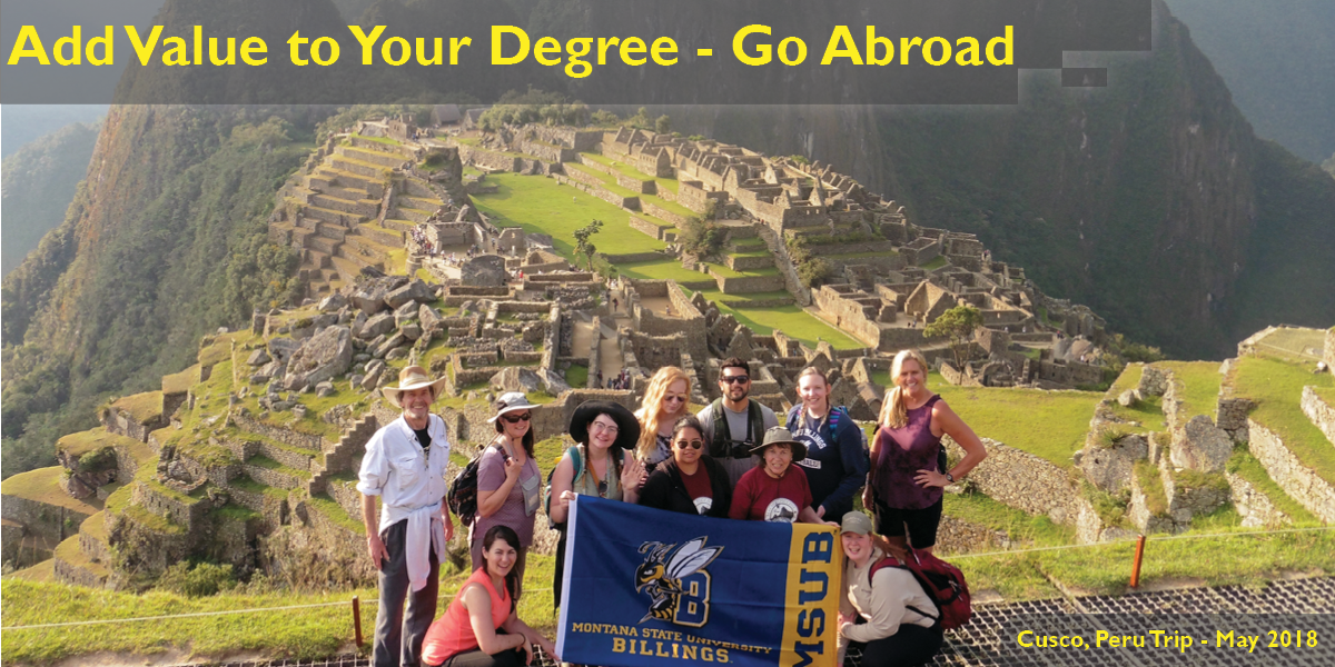 MSUB group with banner - Machu Picchu, Peru