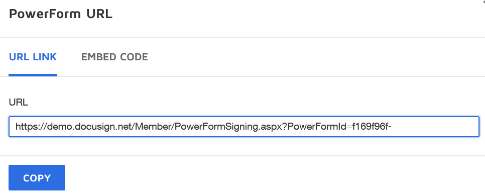 PowerForm URL