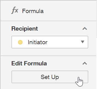 Click the Setup button to configure the formula