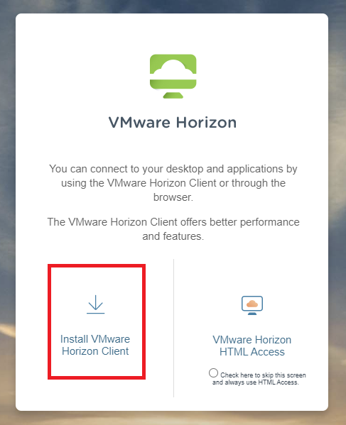 Install VMWare Horizon