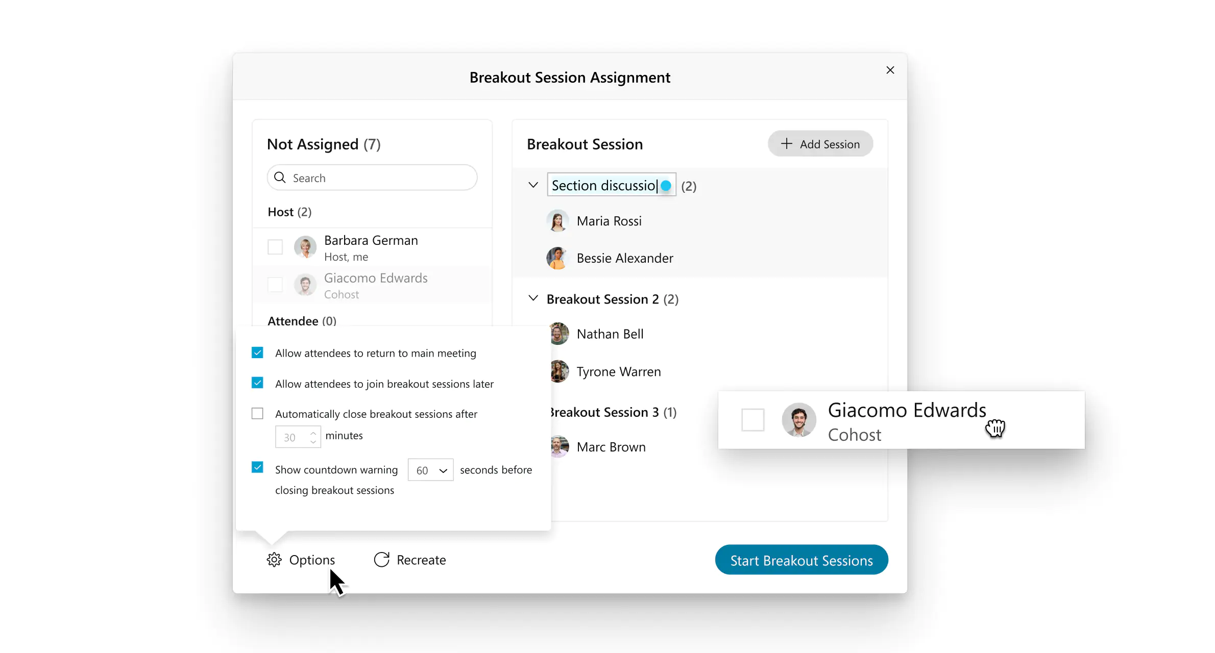 Webex Breakout Sessions