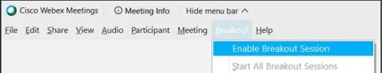 Enable Breakout Session menu option